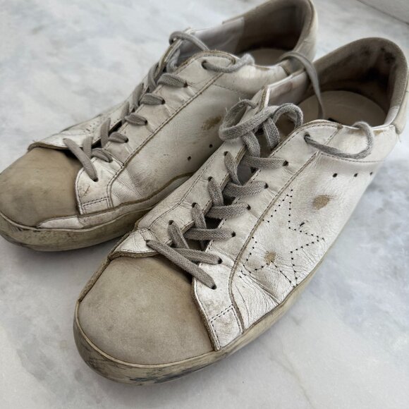 Mens Men's Super-Star with perforated star and ice-gray white heel tab size 44 - Picture 1 of 8